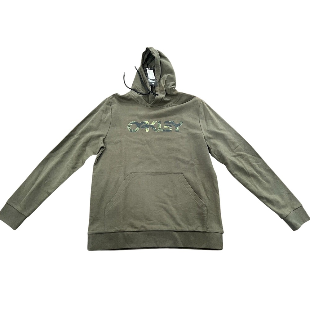 Oakley B1B PO‎ Hoodie 2.0 Mens Medium Olive Green Camo Logo Pullover FOA402599
